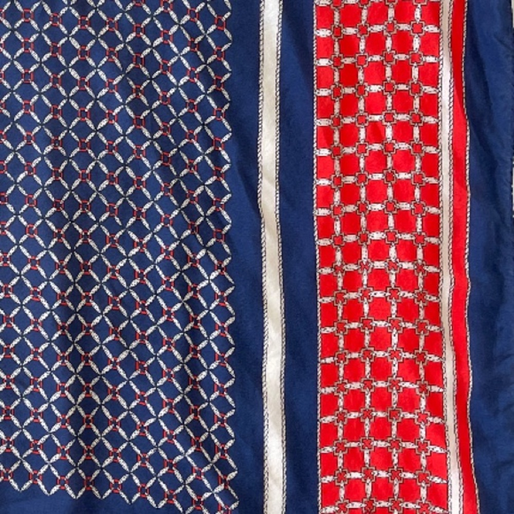 Vintage Navy/Red/White Silk Scarf - Picture 5 of 5